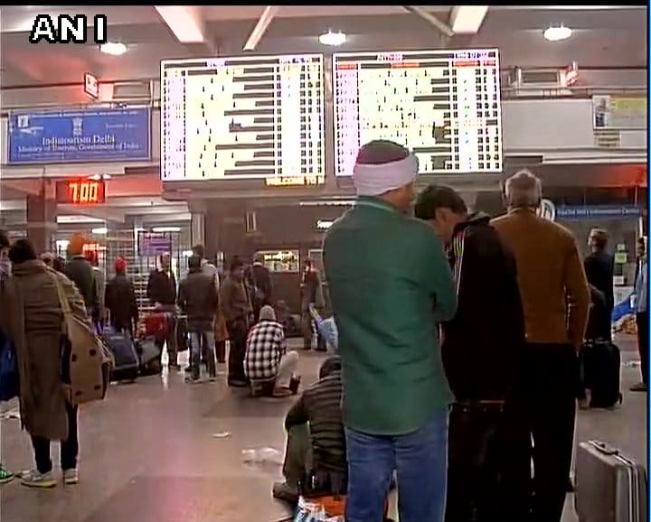 train and flight delay due to dence fog