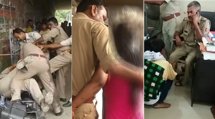 viral pics of UP police in year 2016