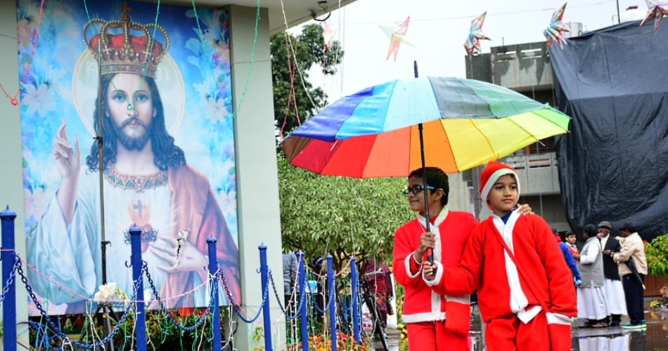 christmas celebration at chandigarh in between heavy rain and cool chilling winds