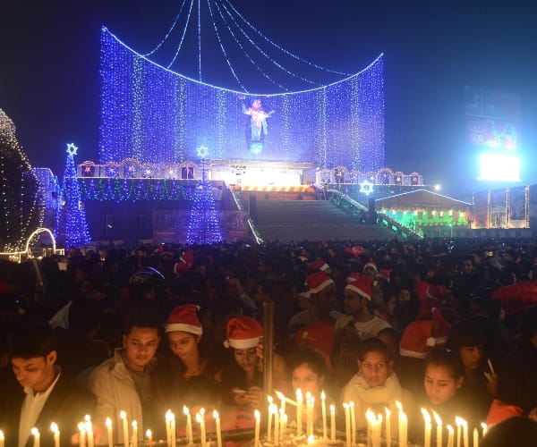 People celebrate christmas in Lucknow.