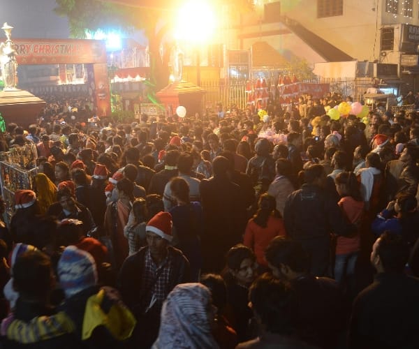 People celebrate christmas in Lucknow.