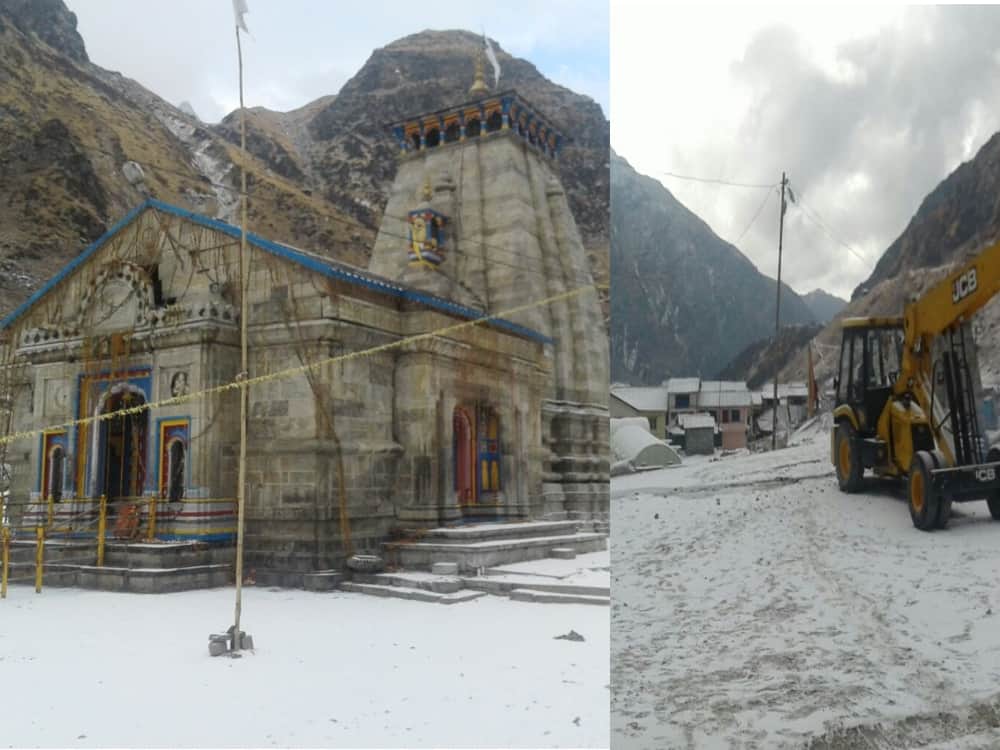 snowfall in kedarnathdham