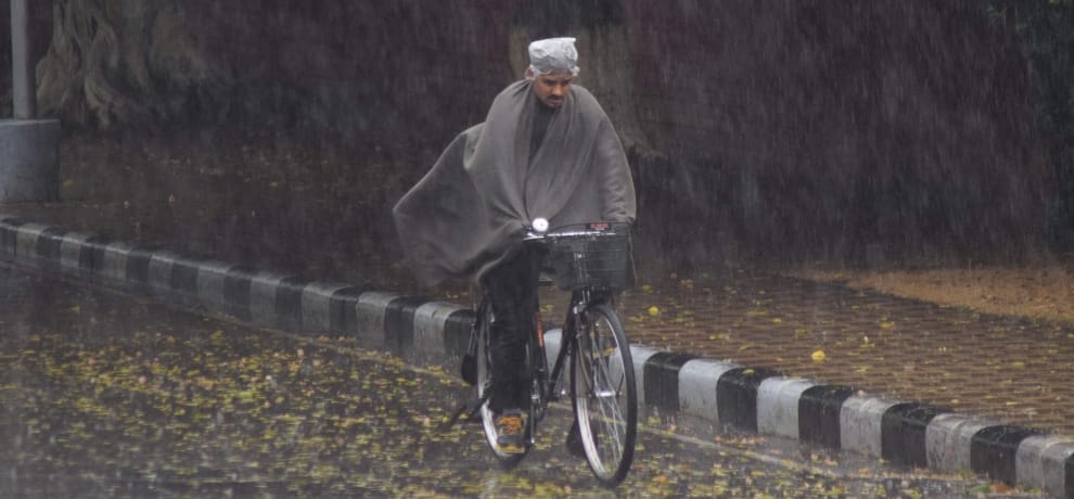 A cold chill came with the first rain of the season, picked up by fun
