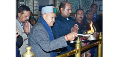 cm virbhadra singh on a visit to palampur