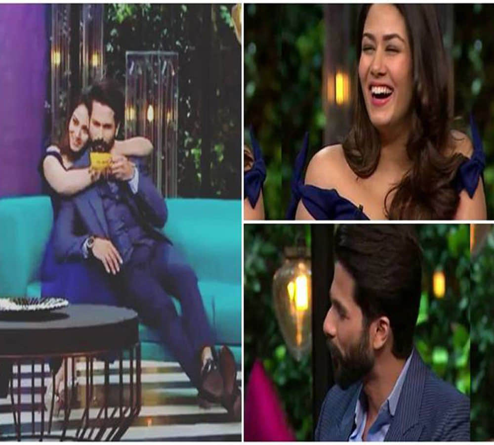 shahid kapoor and meera rajput at koffee with karan