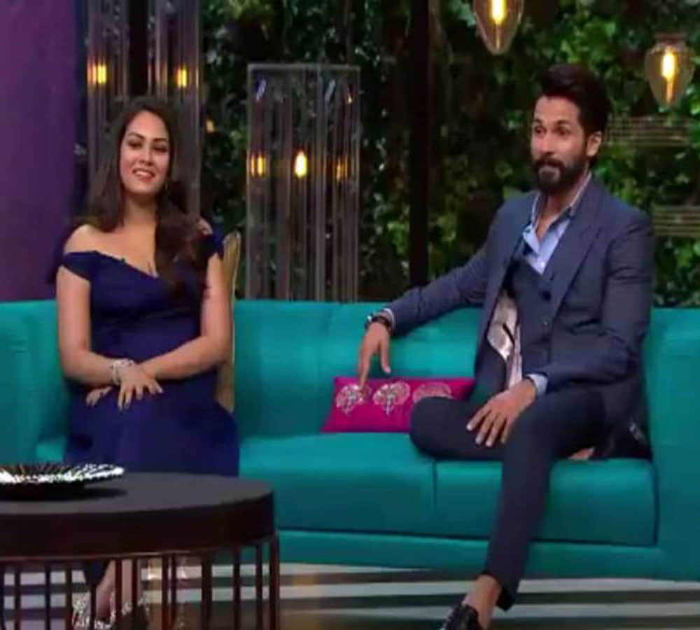 shahid kapoor and meera rajput at koffee with karan