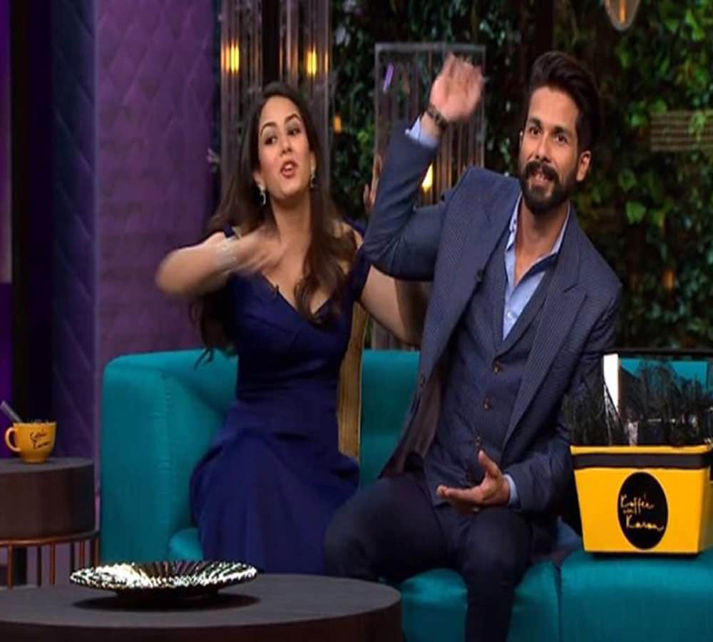 shahid kapoor and meera rajput at koffee with karan