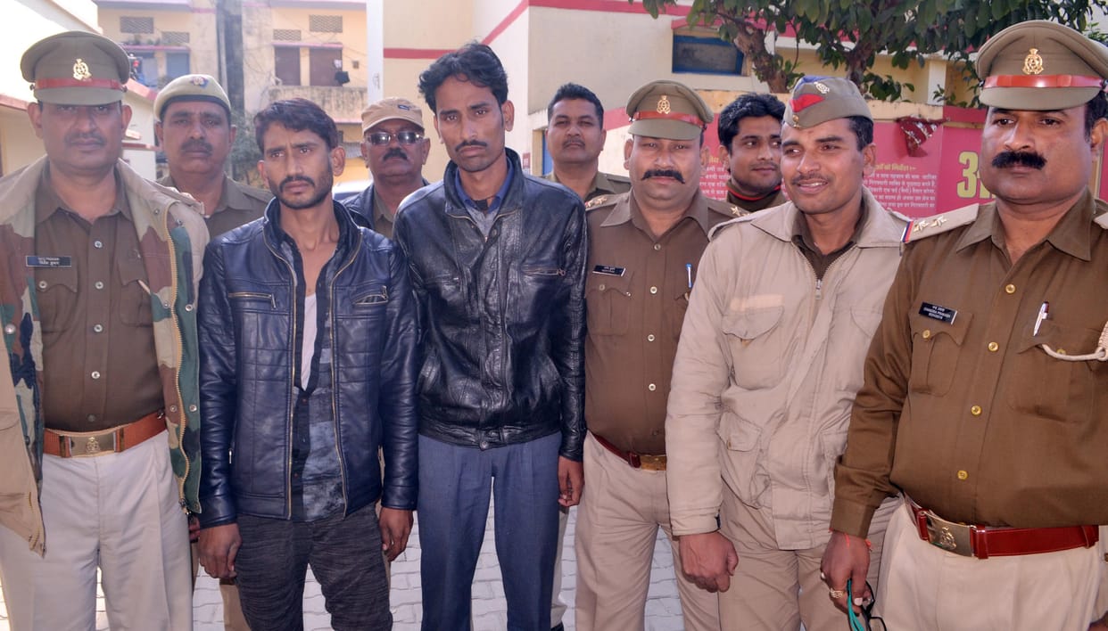 Commotion of people against animal trafficking, stones