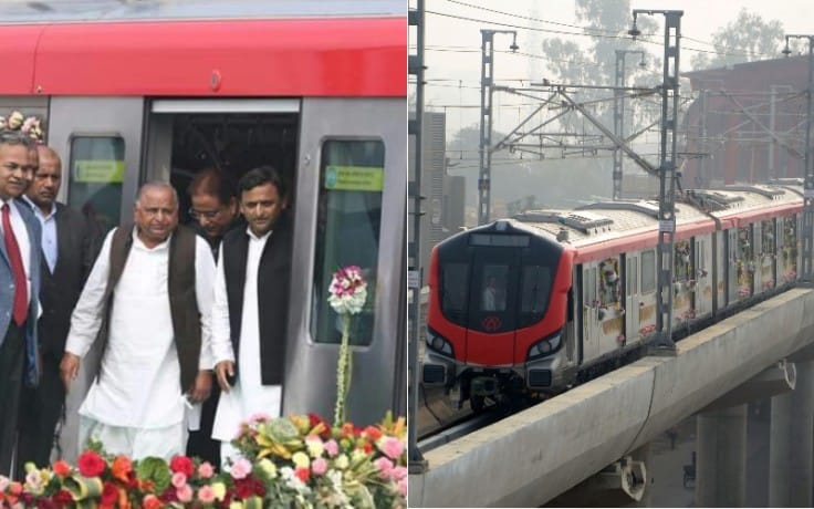 Lucknow metro trial run in 2016.