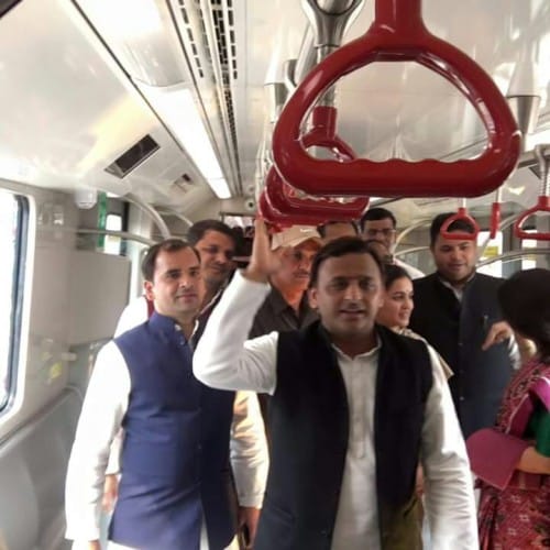 Lucknow metro trial run in 2016.