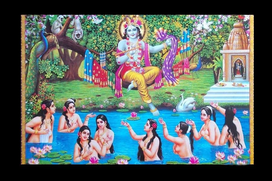 why bathing nude is sin according to puran
