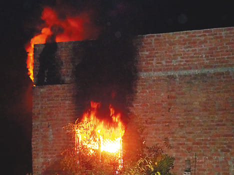 Akbarpur grocery warehouse fire ash