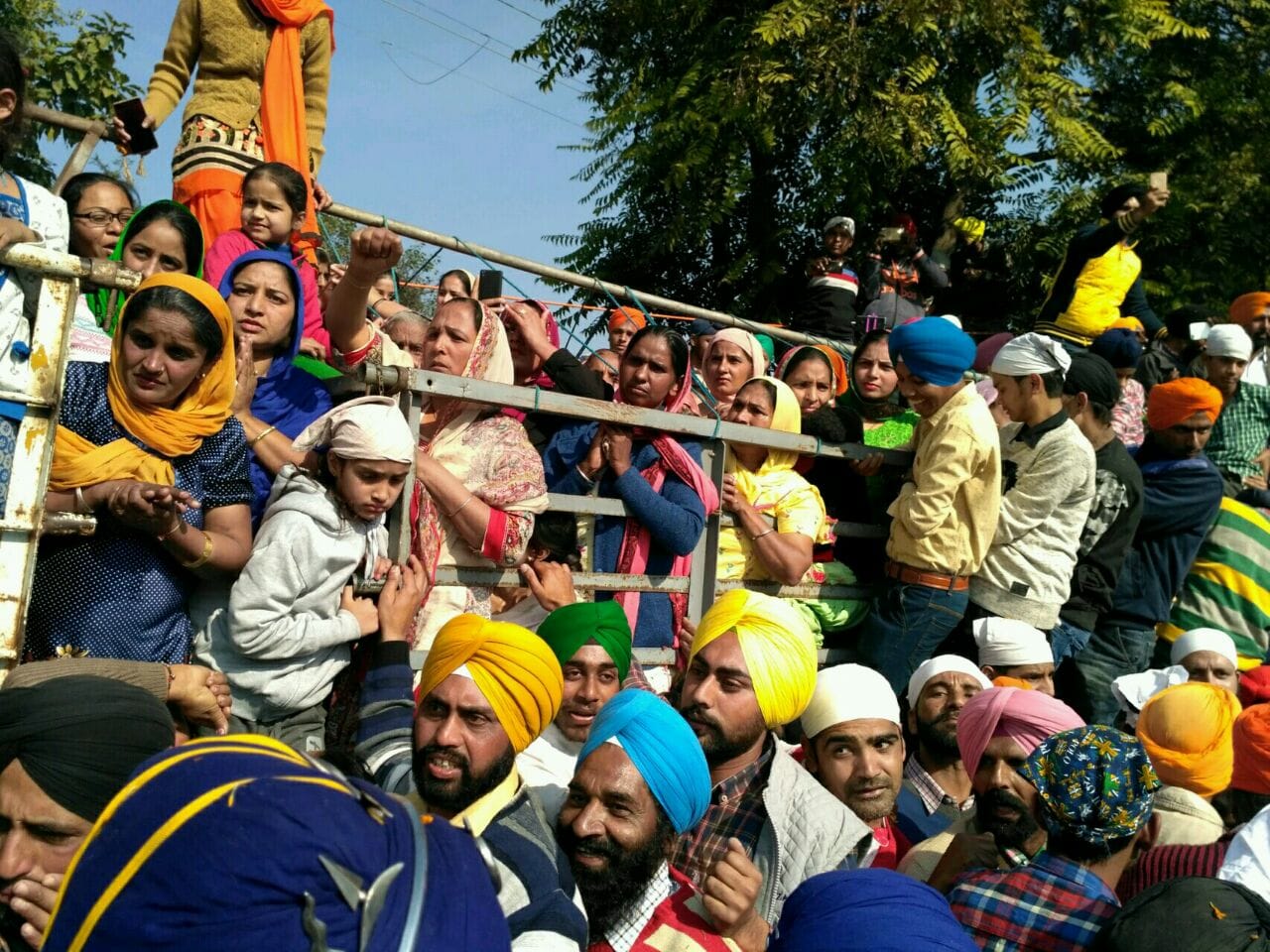 huge crowd of sikh sangat at shaheedi jod festival at fatehgarh sahib, nagar kirtan and gatka