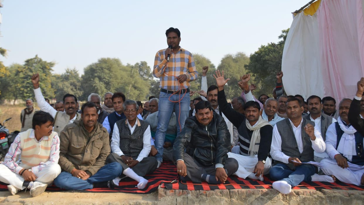 Village leaders demonstrated against police
