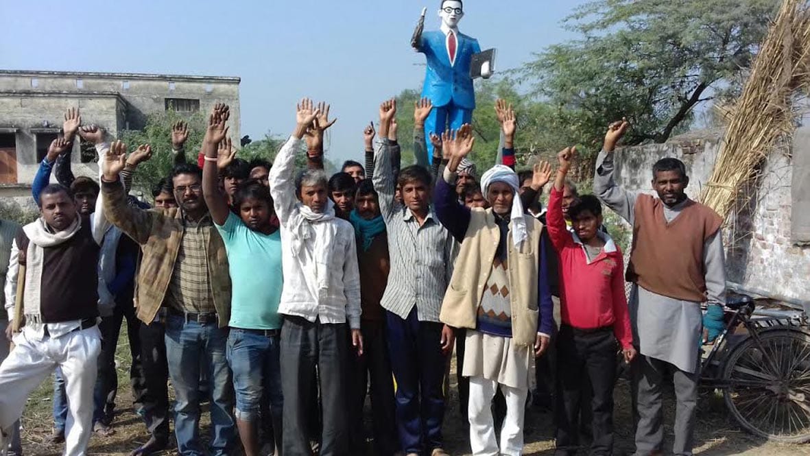 Furore over molestation, stones Ambedkar statue damaged