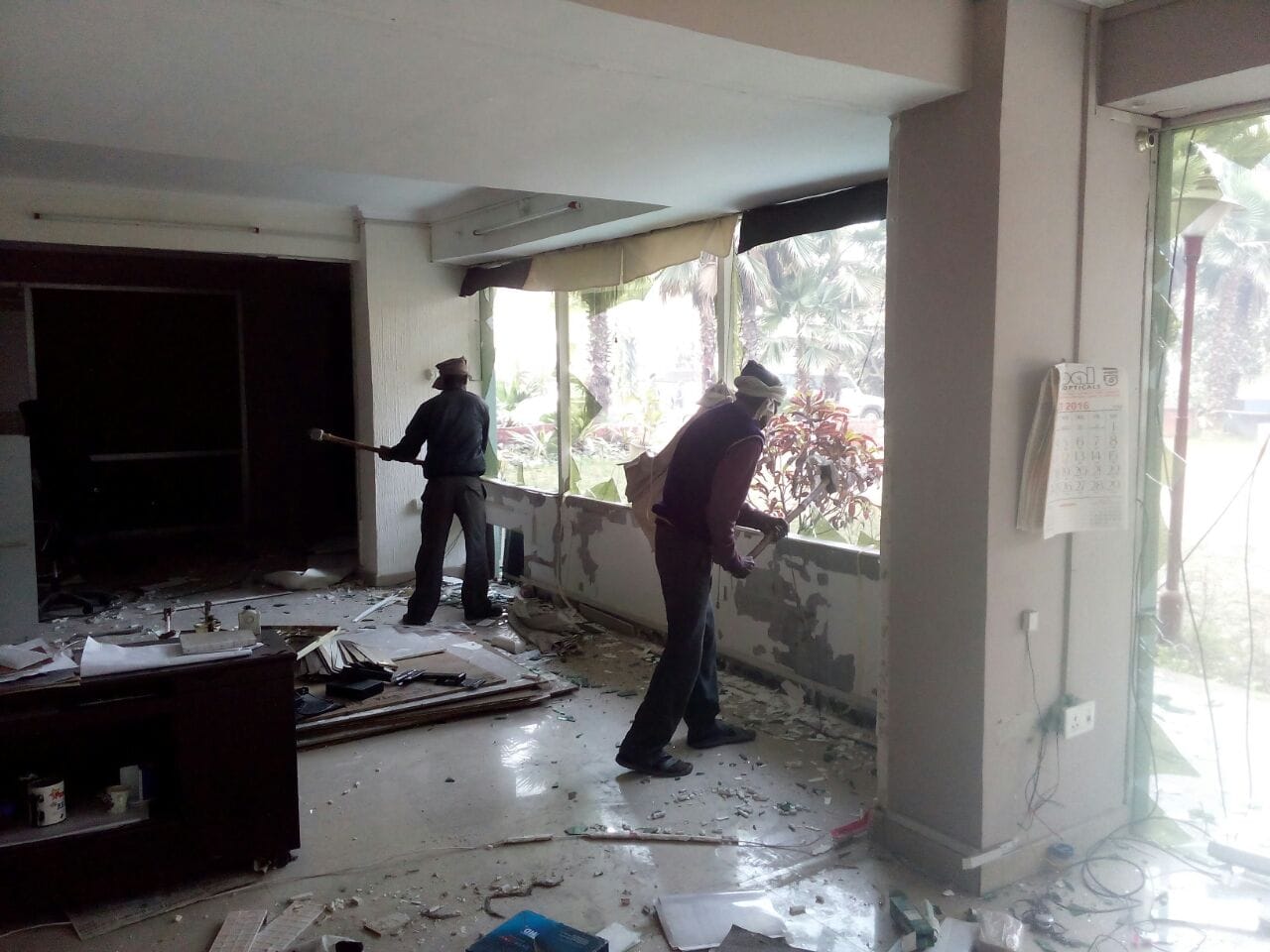 lda demolishes illegal construction of ex minister narad rai son