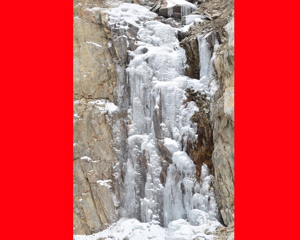 waterfalls freezing IN JAMMU KASHMIR