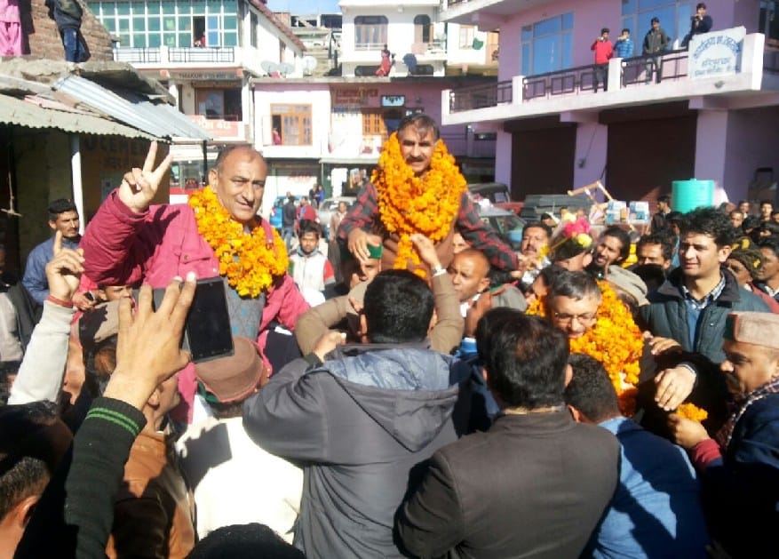 Sukhwinder Singh Sukhu at Nauhradhar, Sirmaur.