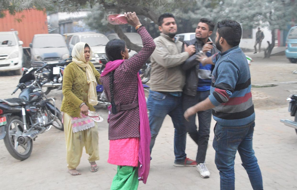 women dangal in police station 