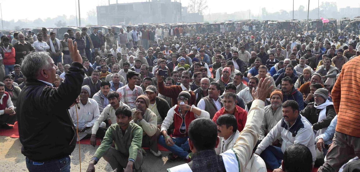 auto, route, city, haryana, rohtak, protest, haryana, arrest, police