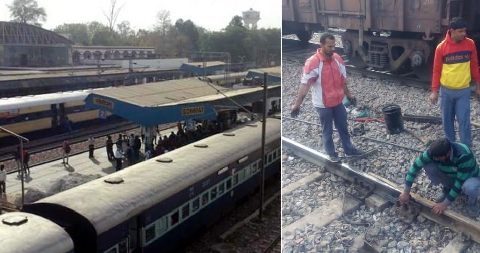 passenger train saved to derail on delhi ambala railway track due to lineman at sonipat