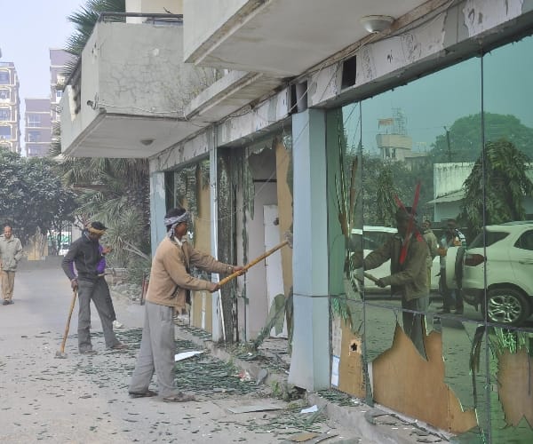 lda demolishes illegal construction of ex minister narad rai son