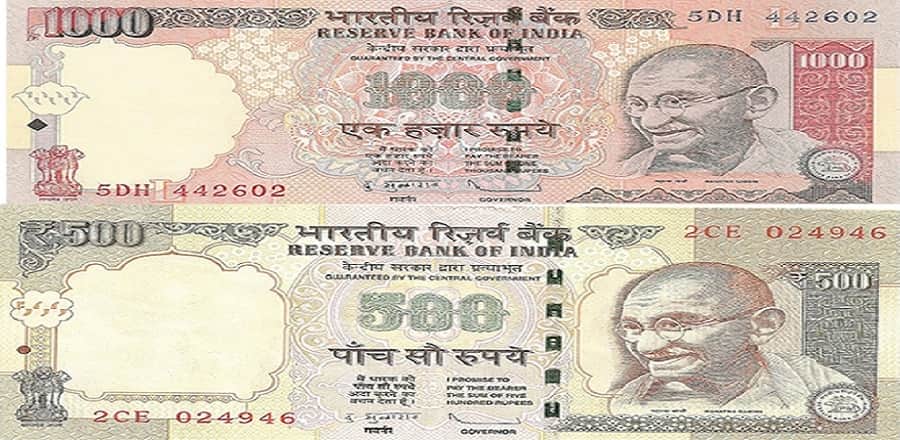old notes of five hundred and thousand rupees are sold online