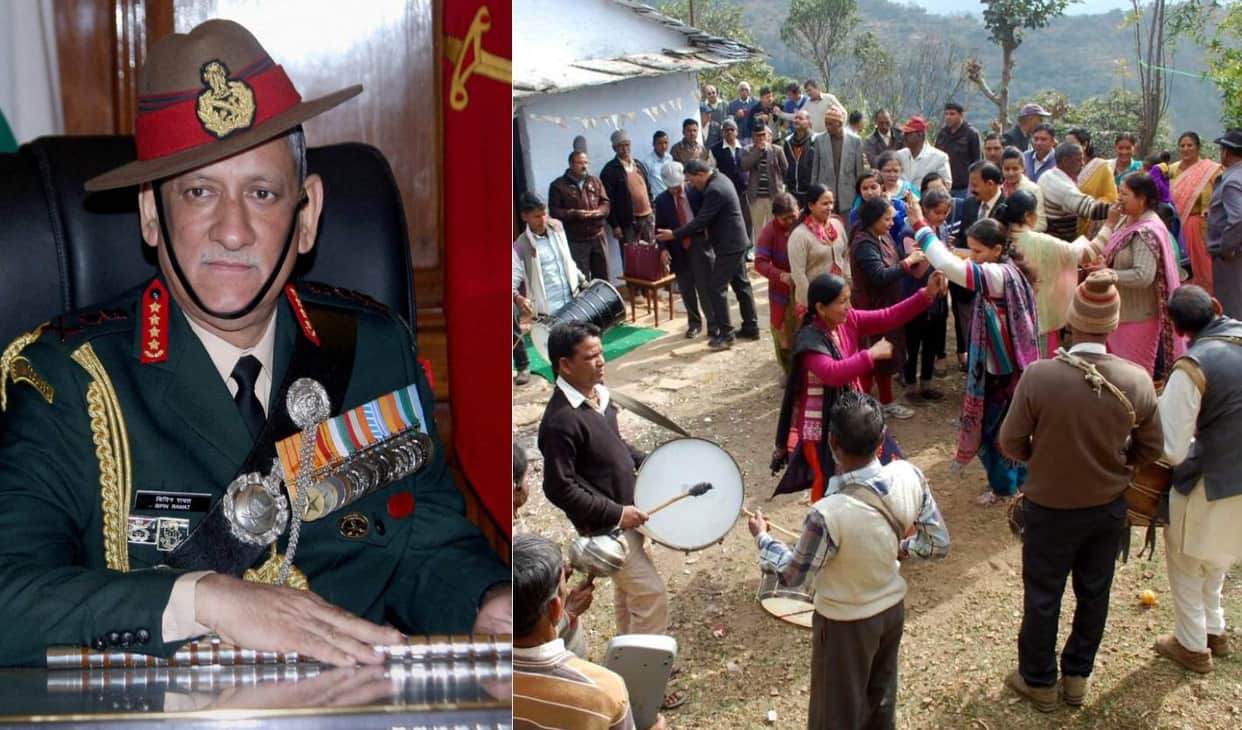 celebration in the army chief bipin rawat village.