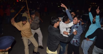 new year celebration, lathicharge at chandigarh sector 17
