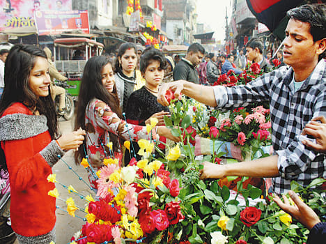 People immersed in the New Year's celebration