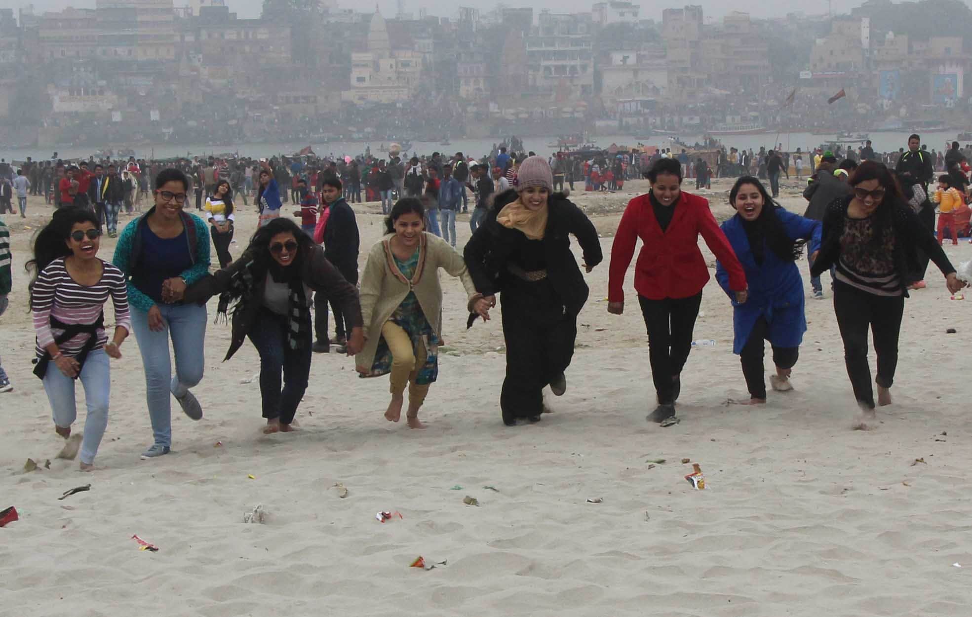 pics: news year celebration in varanasi