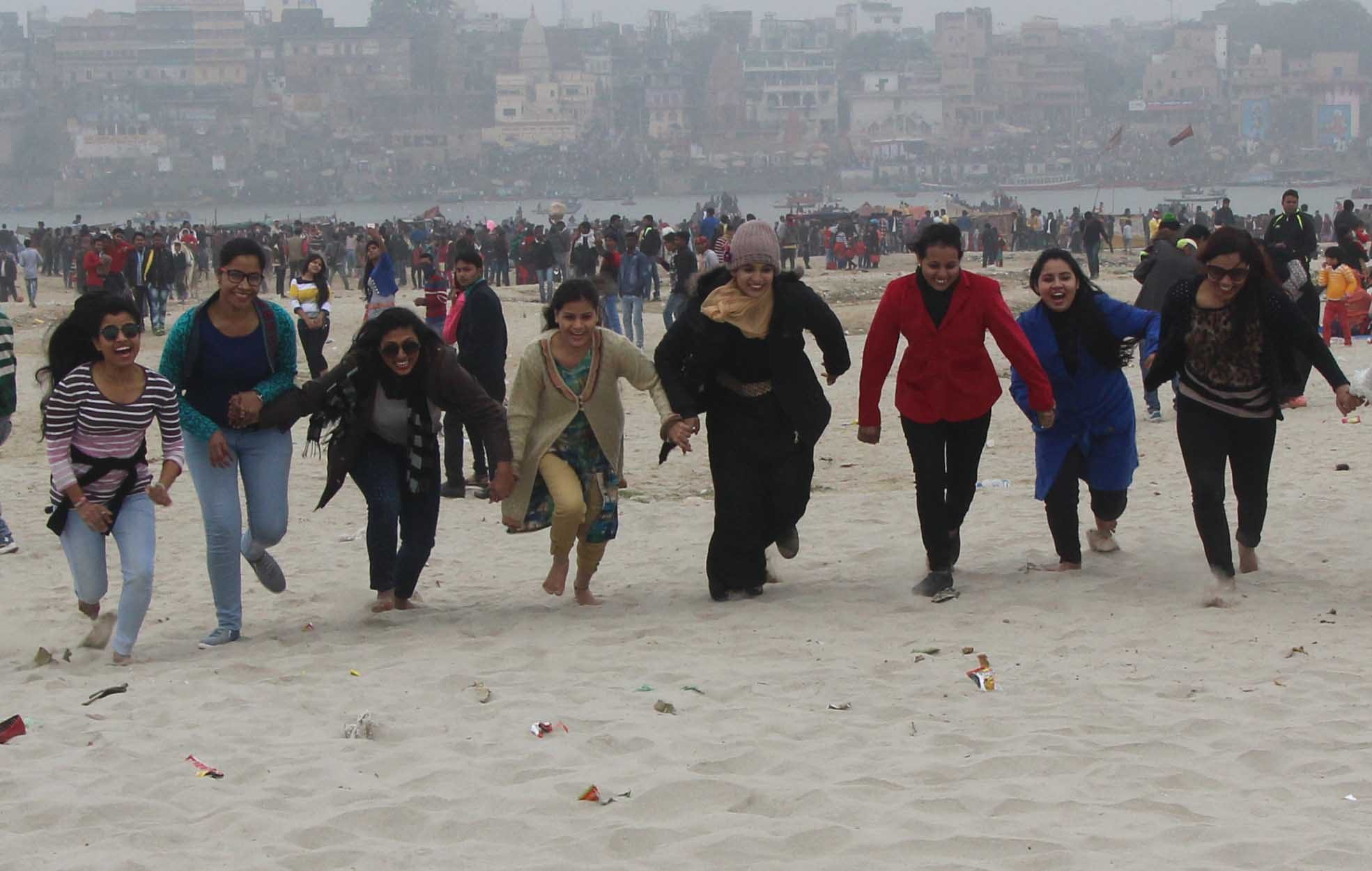 pics: news year celebration in varanasi