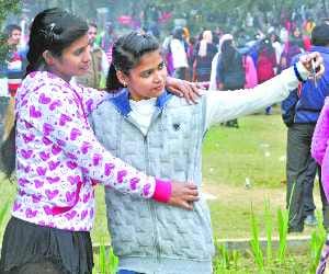 People steeped in the joys of a new year