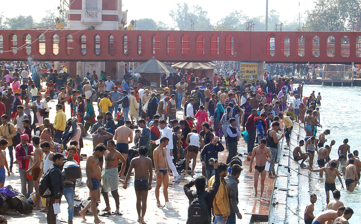 The new year started with a dip in the Ganges