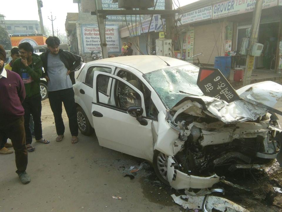 three people killed in road accident at bathinda on new year first day