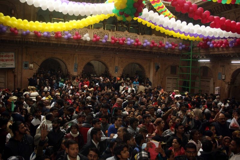 crowed broken record in bankebihari temple