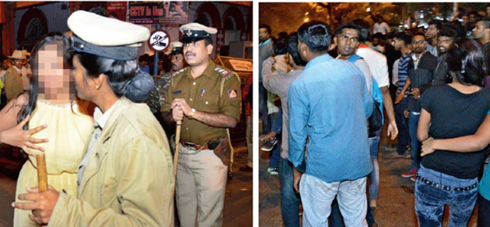 sources says women molested in Bengaluru in front of police