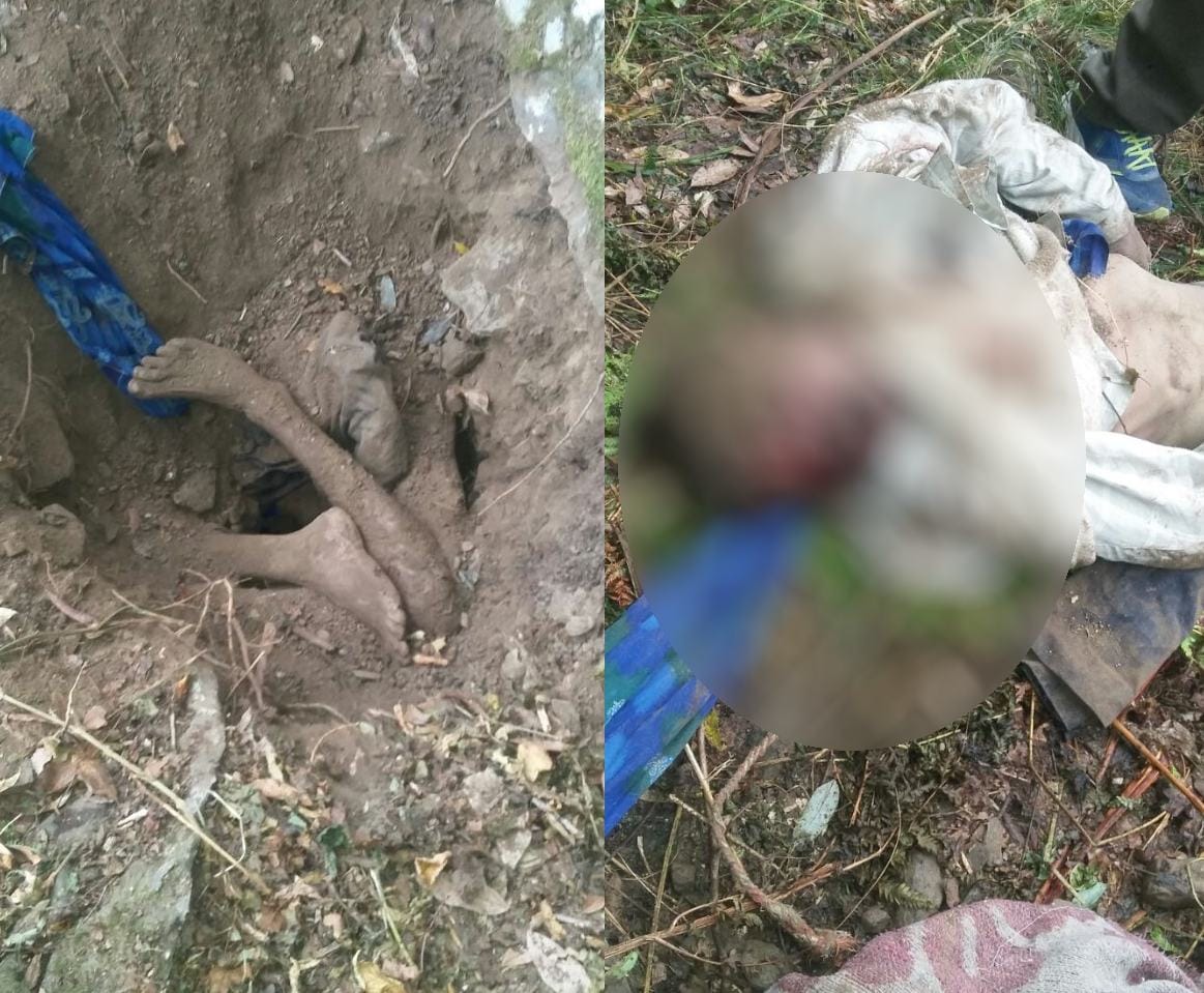 woman killed husband, dead body buried down stone.