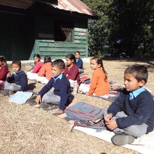 Primary school without roof and walls in Mandi distt of himachal pradesh