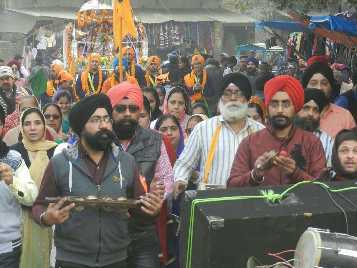 The procession came out with Kirtan