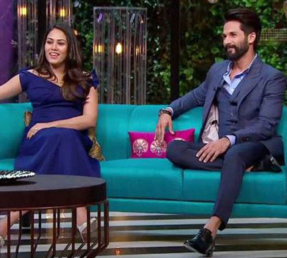 mira rajput and shahid kapoor at koffee with karan