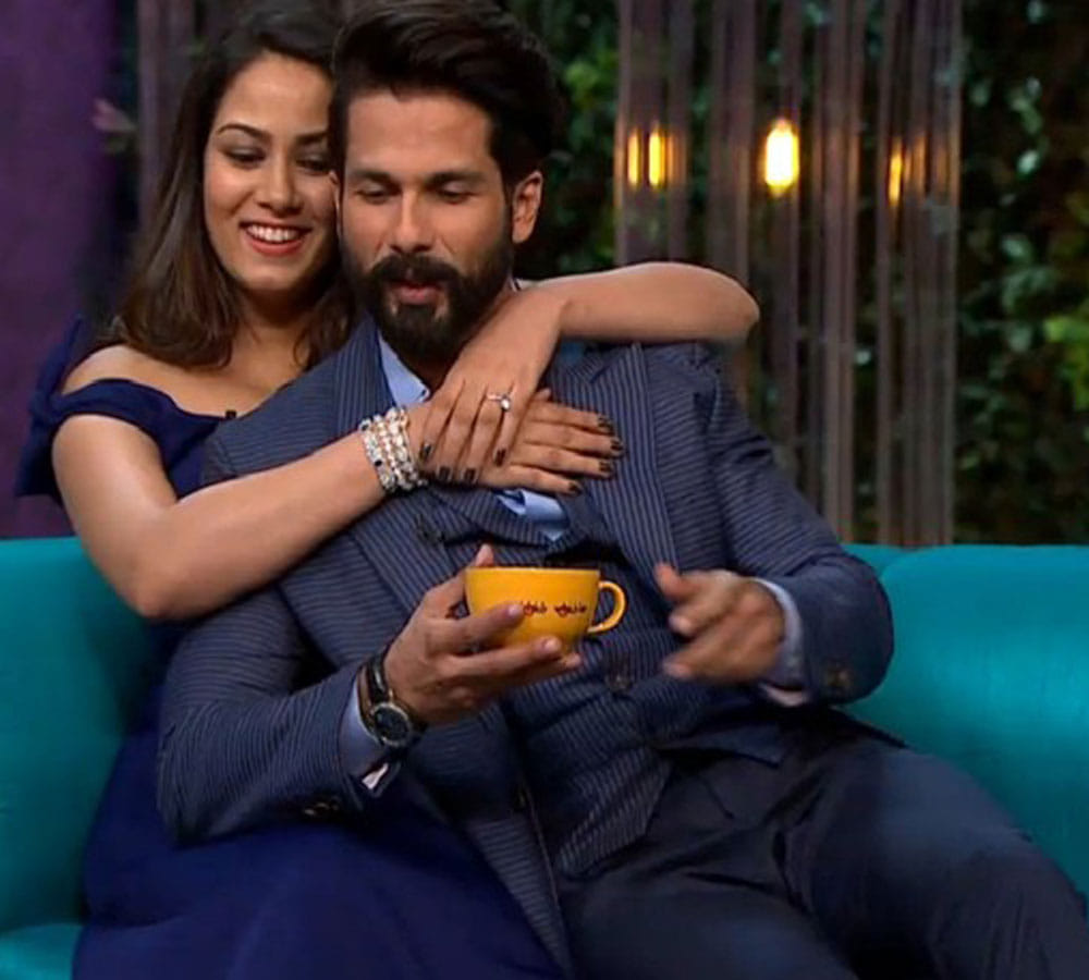 mira rajput and shahid kapoor at koffee with karan