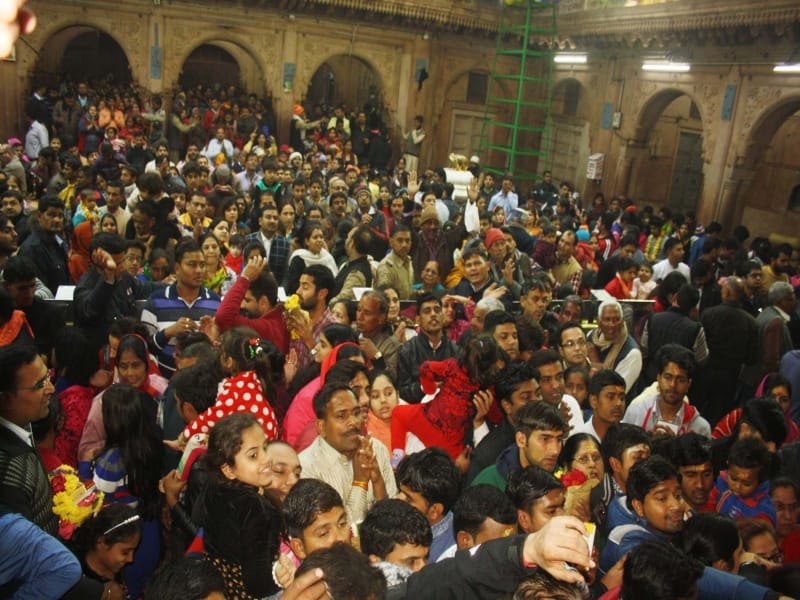 gathering for the view of thakur banke bihari
