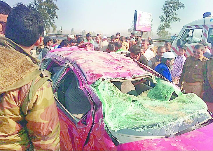 Car tire bursts fired