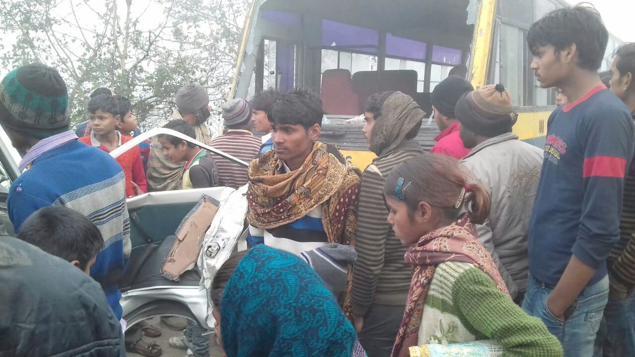 school van and bus accident
