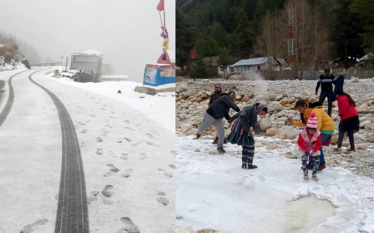water Frozen in gangotri dham.