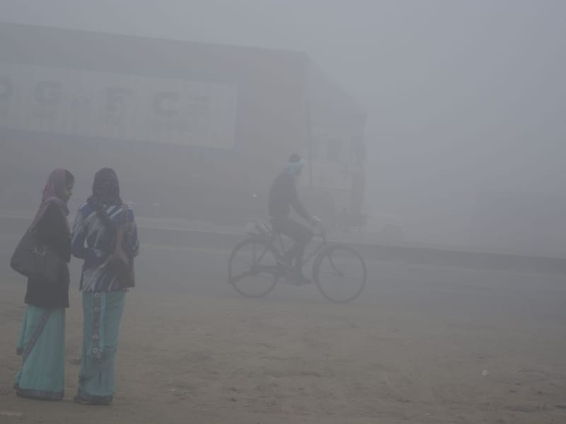 fog in the morning and sun in evening