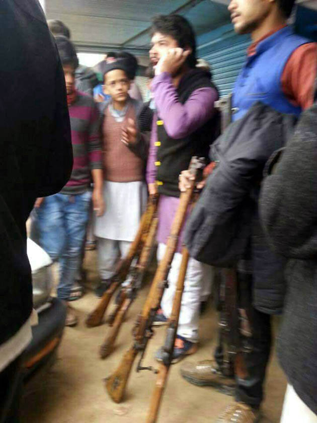 There was a picture of viral rifles were looted