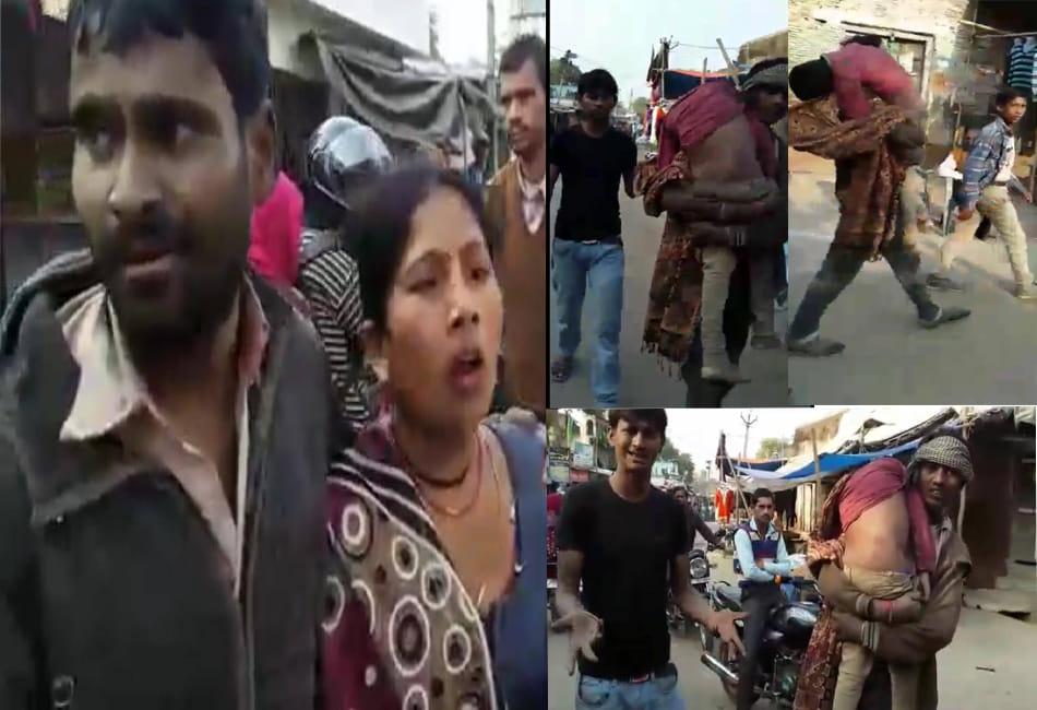 lack of ambulance sons body laid on the shoulder