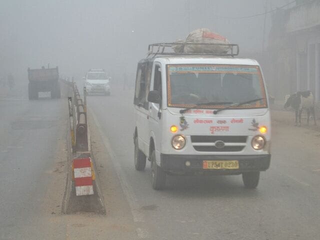 Varanasi morning fog, sunny day, view pictures